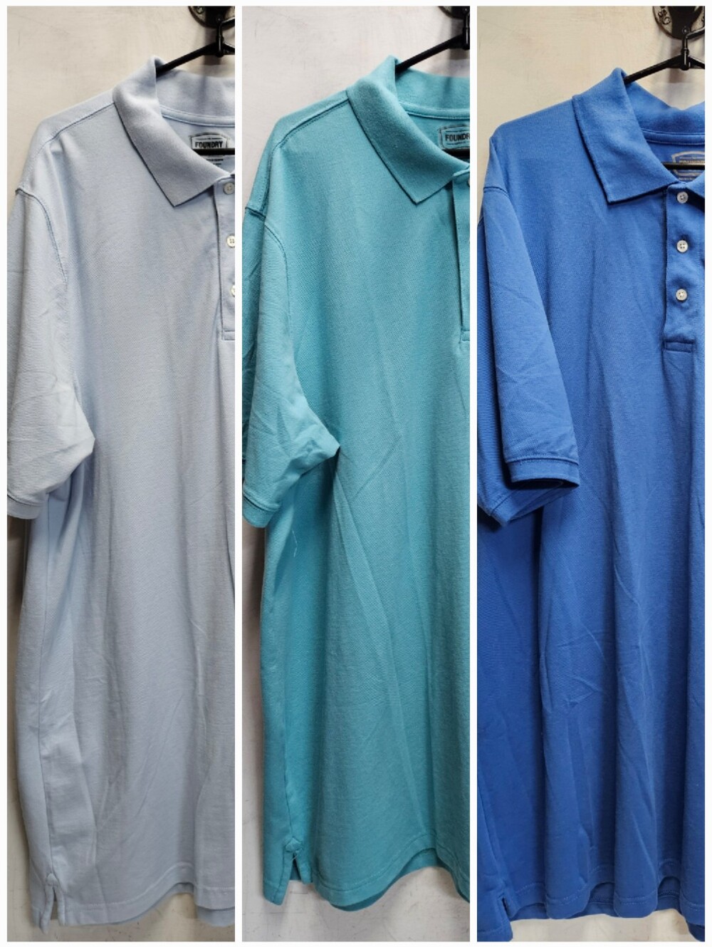 3 FOUNDRY Supply Co. 2XLT Mens Polo Shirts Big & Tall Oversized Business Casual